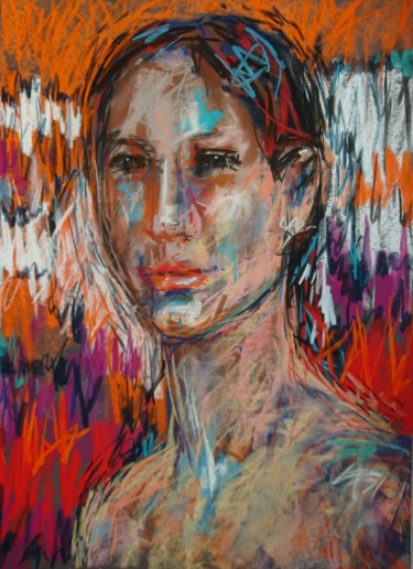 Pittura intitolato "Vibes" da Nathalie Jaguin, Opera d'arte originale, Pastello