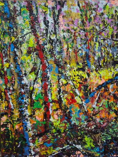 Картина под названием "Tifenn" - Nathalie Jaguin, Подлинное произведение искусства, Акрил Установлен на Деревянная панель