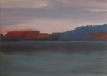Peinture intitulée "Hudson River, New Y…" par Jaime-Axel Ruiz, Œuvre d'art originale