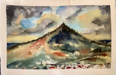 Painting titled "Monte da Penha de S…" by Jaime Azedo, Original Artwork, Watercolor