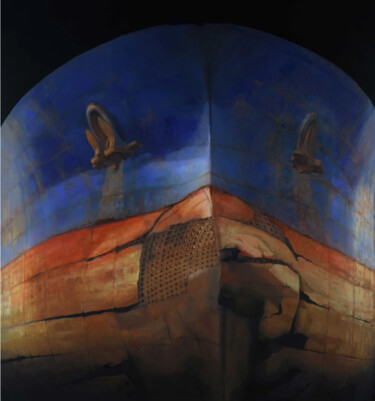 Pittura intitolato "Proa Azul" da Jaime Carrasquilla, Opera d'arte originale, Olio