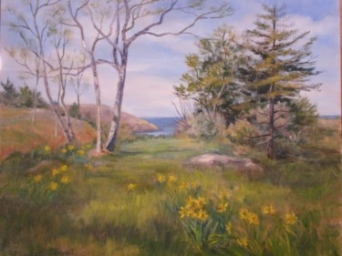 Painting titled "Spring on Monhegan…" by Elizabeth Sennett, Original Artwork, Oil