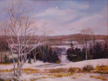 Peinture intitulée "Machias Landscape" par Elizabeth Sennett, Œuvre d'art originale, Huile