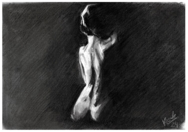 Рисунок под названием "ACT 100" - Jakub Kossakowski (Art After Hours), Подлинное произведение искусства, Древесный уголь