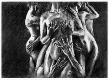 Zeichnungen mit dem Titel "ACT 6 - Three Graces" von Jakub Kossakowski (Art After Hours), Original-Kunstwerk, Bleistift