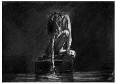 Desenho intitulada "ACT - Narcissus" por Jakub Kossakowski (Art After Hours), Obras de arte originais, Carvão