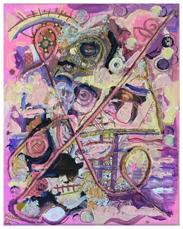 「COLORS - Pink: Jeal…」というタイトルのコラージュ Jakub Kossakowski (Art After Hours)によって, オリジナルのアートワーク, アクリル