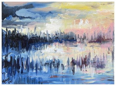 Pintura intitulada "Lake - landscape" por Jakub Kossakowski (Art After Hours), Obras de arte originais, Acrílico