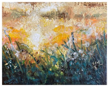 Schilderij getiteld "Meadow I" door Jakub Kossakowski (Art After Hours), Origineel Kunstwerk, Acryl