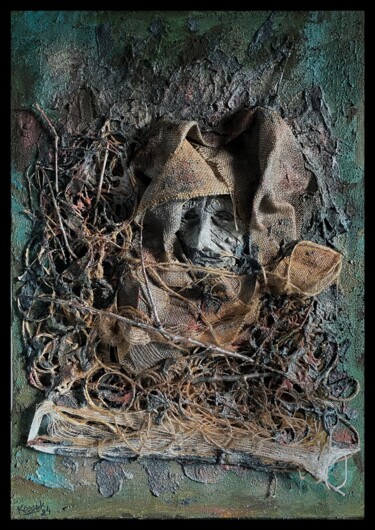 Collagen mit dem Titel "Structures - Man on…" von Jakub Kossakowski (Art After Hours), Original-Kunstwerk, Collagen