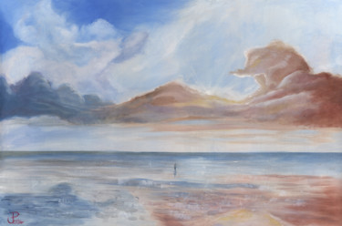 Schilderij getiteld "Grand Sky" door James Potter, Origineel Kunstwerk, Olie
