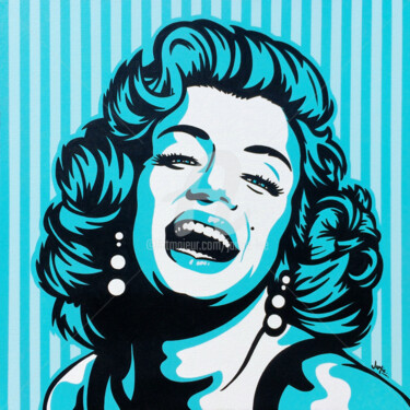 Pintura titulada "Marilyn Monroe On T…" por Jamie Lee, Obra de arte original, Acrílico Montado en Bastidor de camilla de mad…