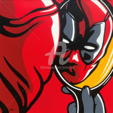 Malarstwo zatytułowany „Deadpool With Mirror” autorstwa Jamie Lee, Oryginalna praca, Akryl Zamontowany na Drewniana rama nos…