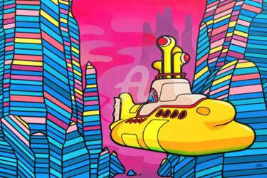 제목이 "Yellow Submarine"인 미술작품 Jamie Lee로, 원작, 아크릴 나무 들것 프레임에 장착됨