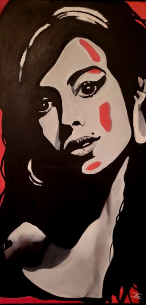 Malerei mit dem Titel "Amy Winehouse" von Jan-Albert Ernsten, Original-Kunstwerk, Öl