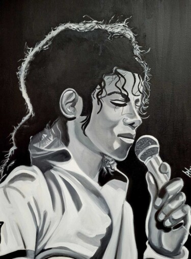 Pintura intitulada "Michael Jackson" por Jan-Albert Ernsten, Obras de arte originais, Óleo