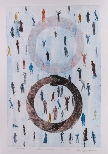 Εκτυπώσεις & Χαρακτικά με τίτλο "Uroboros" από Jan Bosak, Αυθεντικά έργα τέχνης, Μονοτυπία