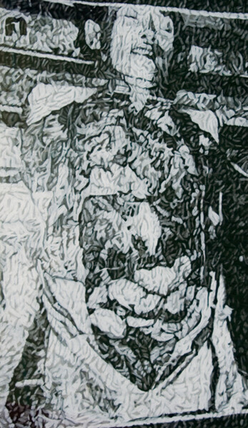 Desenho intitulada "Man" por Jan De Vleeschauwer, Obras de arte originais, Conté Montado em Painel de madeira
