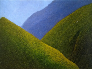 Картина под названием "Mountainscape III" - Jan De Vleeschauwer, Подлинное произведение искусства, Масло Установлен на Дерев…