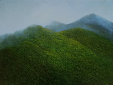 Картина под названием "Mountainscape XXII" - Jan De Vleeschauwer, Подлинное произведение искусства, Масло Установлен на Дере…
