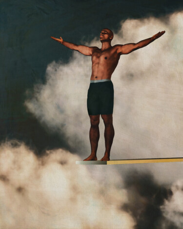 Arte digitale intitolato "Man Ready to Dive F…" da Jan Keteleer, Opera d'arte originale, Lavoro digitale 2D