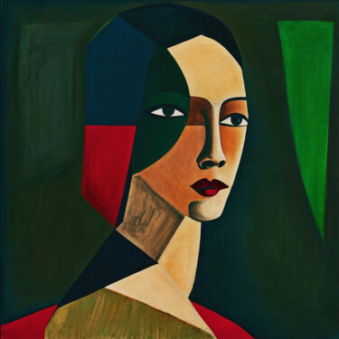 Digitale Kunst mit dem Titel "The Picasso Girl" von Jan Keteleer, Original-Kunstwerk, Digitale Malerei