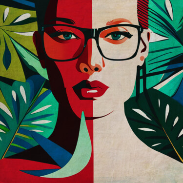 Peinture intitulée "Woman in two colors…" par Jan Keteleer, Œuvre d'art originale, Peinture numérique