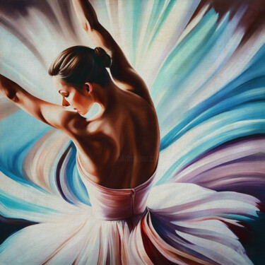 Painting titled "Ballerina with swin…" by Jan Keteleer, Original Artwork, Digital Painting