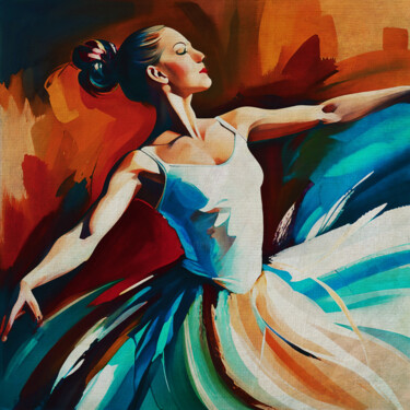 Ζωγραφική με τίτλο "Ballet dancer in co…" από Jan Keteleer, Αυθεντικά έργα τέχνης, Ψηφιακή ζωγραφική