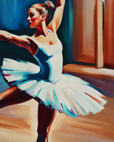 Schilderij getiteld "Ballerina on the th…" door Jan Keteleer, Origineel Kunstwerk, Digitaal Schilderwerk