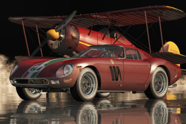 Digital Arts titled "Ferrari 250 GTO Fro…" by Jan Keteleer, Original Artwork, 3D Modeling