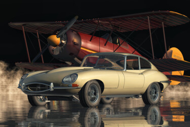 「Jaguar E Type From…」というタイトルのデジタルアーツ Jan Keteleerによって, オリジナルのアートワーク, 3Dスカルプティング