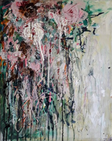 Pittura intitolato "Flowerfall No. 2" da Jan O'Sullivan, Opera d'arte originale, Acrilico Montato su Telaio per barella in l…