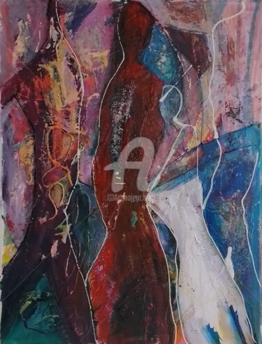 Malerei mit dem Titel "The Last Dance" von Jan O'Sullivan, Original-Kunstwerk, Acryl Auf Keilrahmen aus Holz montiert