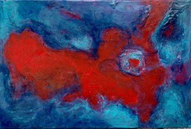 "Blue and red landsc…" başlıklı Tablo Jan Pevný tarafından, Orijinal sanat, Akrilik Ahşap Sedye çerçevesi üzerine monte edil…