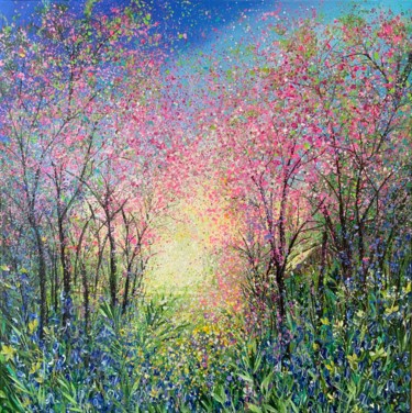 Картина под названием "Cherry Blossom and…" - Jan Rogers, Подлинное произведение искусства, Акрил