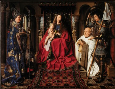 Peinture intitulée "Vierge à l'enfant a…" par Jan Van Eyck, Œuvre d'art originale, Huile