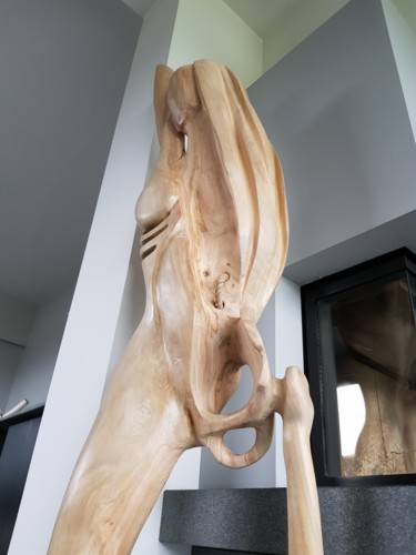Sculpture titled "INNER BEAUTY 1" by Jan Van Braekel, Original Artwork, Wood