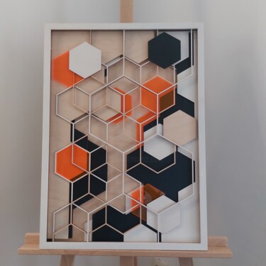 Sculpture titled "RepAnDiff 24 I" by Jan Weissenfeldt, Original Artwork, Wood Mounted on Wood Panel