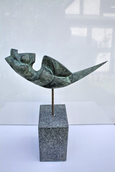 Sculpture titled "Windsbraut" by Jan Witte-Kropius, Original Artwork, Bronze