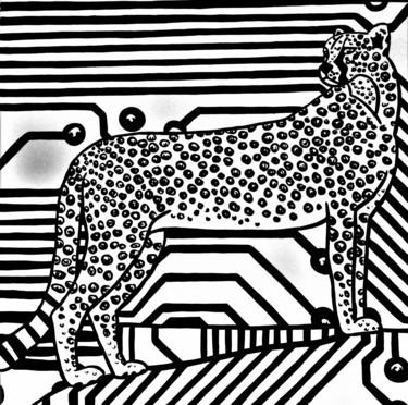 Pittura intitolato "Cheetah19" da Jane23, Opera d'arte originale, Acrilico