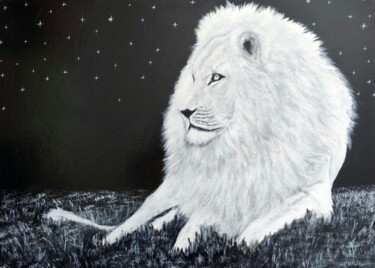 Schilderij getiteld "Lion" door Kristina Janekova, Origineel Kunstwerk, Acryl