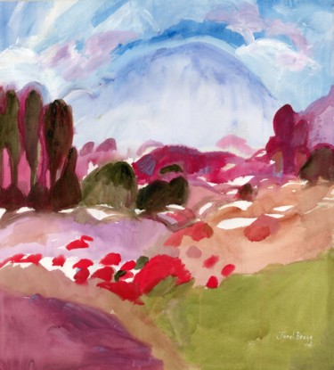 Painting titled "Picture Valley III" by Janel Bragg, Original Artwork, Watercolor