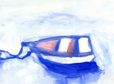 Peinture intitulée "Rowboat in Fidalgo…" par Janel Bragg, Œuvre d'art originale, Aquarelle