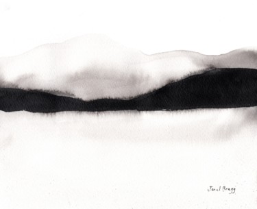 Malerei mit dem Titel "Landscape with Foot…" von Janel Bragg, Original-Kunstwerk, Tinte