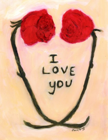 Pittura intitolato "Valentine 2021" da Janel Bragg, Opera d'arte originale, Acquarello
