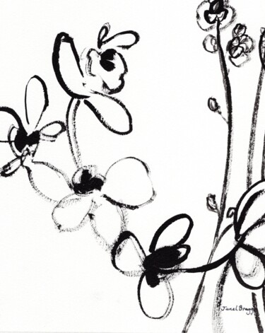 「Orchid in Sumi Ink…」というタイトルの絵画 Janel Braggによって, オリジナルのアートワーク, インク