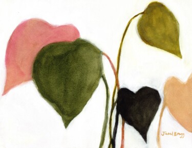 Painting titled "Botanical with my P…" by Janel Bragg, Original Artwork, Watercolor