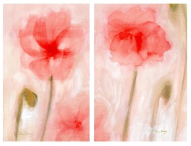 Painting titled "Floral Impression i…" by Janel Bragg, Original Artwork, Watercolor