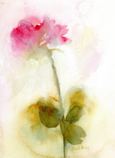 Peinture intitulée "Rose Reverie" par Janel Bragg, Œuvre d'art originale, Aquarelle